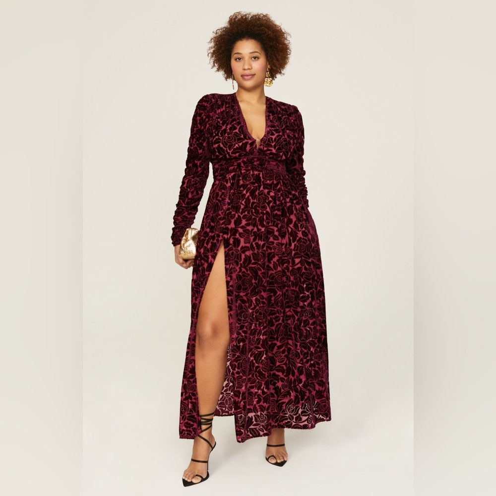 Elegant Burgundy Velvet Dress